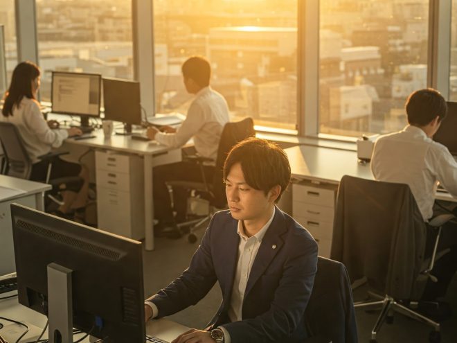 西日が入っているオフィス